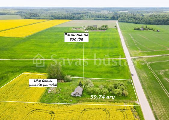 Parduodama sodyba su 59,74 arų namų valdos sklypu Aušrėnų k., Radviliškio r.