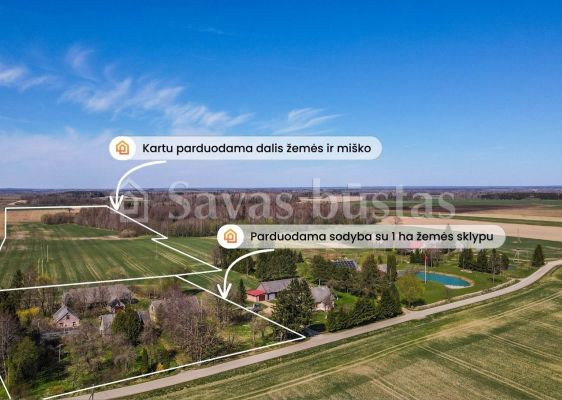 Parduodama sodyba su 6,3 ha žemės ir brandžiu 2 ha mi&scaron;ku Tėvelių k., Skuodo r. sav.