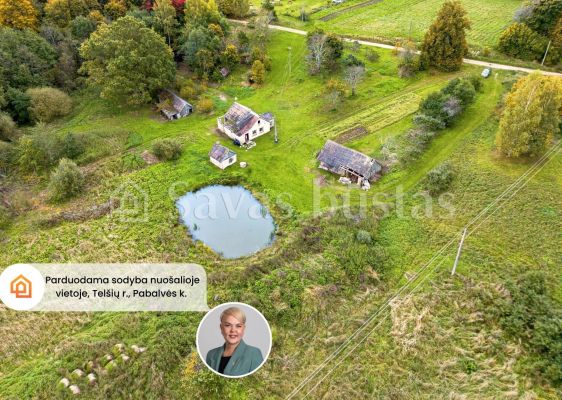 Parduodama sodyba su 81 aro ploto sklypu, Tel&scaron;ių r., Pabalvės k. Vainočių g. 46.