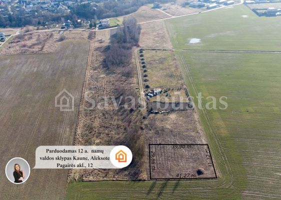 Parduodamas 12 a. namų valdos žemės sklypas Kaune, Pagairės. akl.