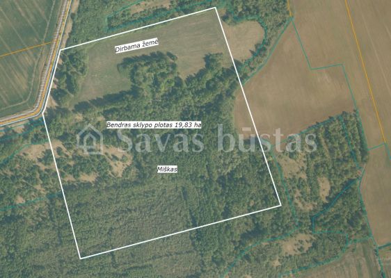 Parduodamas 19,83 ha žemės ūkio paskirties sklypas (sklypas pagrinde susideda iš dirbamos žemės ir miško)