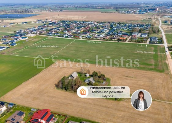 Parduodamas 1,8189 ha  žemės ūkio paskirties sklypas Tautinių g., Dainų k., Šiaulių raj.