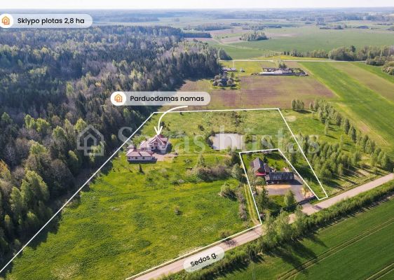 Parduodamas 252 kv. m gyvenamasis namas su 2,8 ha sklypu &scaron;alia mi&scaron;ko, Mažeikių r. Spurganų k. Sedos g.
