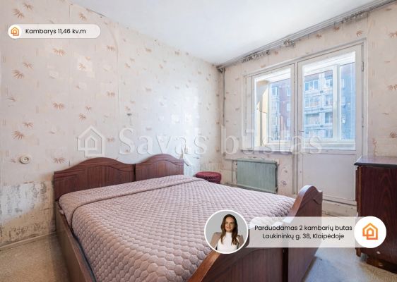 Parduodamas 2 kambarių butas 2 - ame auk&scaron;te, Laukininkų g. 38, Klaipėdoje