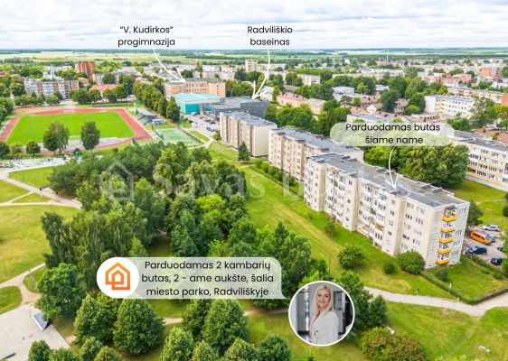 Parduodamas 2 kambarių butas 2 - ame auk&scaron;te, Radvili&scaron;kyje, V. Kudirkos g.