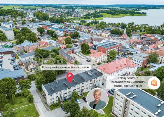 Parduodamas 2 kambarių butas su bendro naudojimosi patalpomis, Kęstučio g. 21, Tel&scaron;iuose