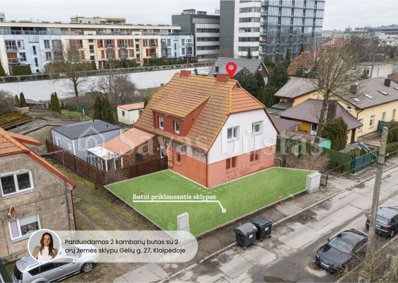 Parduodamas 2 kambarių butas su privačiu žemės sklypu Gėlių g. 27, Klaipėdoje