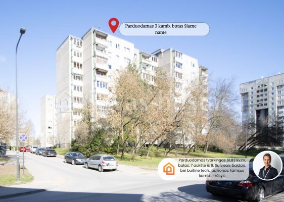 Parduodamas 3-jų kambarių butas Ukmergės g. 6, Kaune