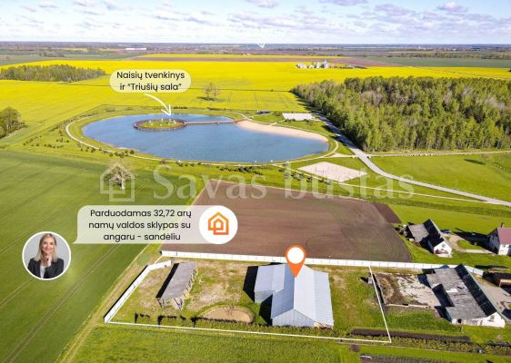 Parduodamas 32,72 arų sklypas su 398,54 kv. m ploto sandėliu – angaru Vaikų g. 13, Naisių k., Šiaulių r.