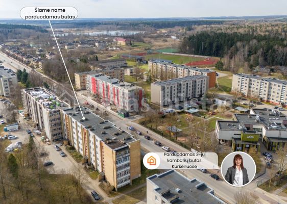 Parduodamas 3 kambarių butas Kur&scaron;ėnuose, Daugėlių g. 63