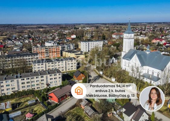 Parduodamas 3 kambarių butas Mažeikių r. sav., Viek&scaron;nių m., Bažnyčios g. 13