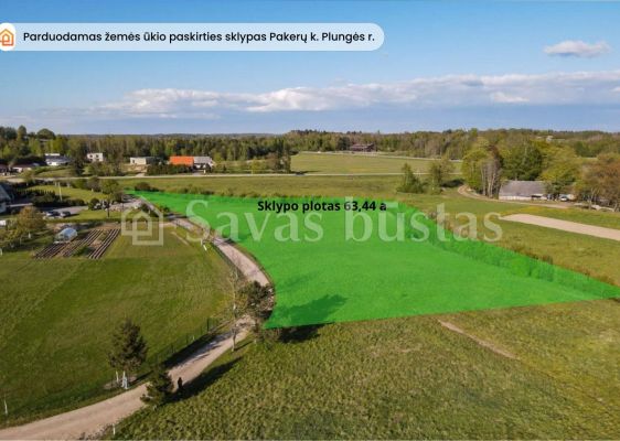 Parduodamas 63,44 a žemės ūkio paskirties sklypas Pakerų k., Plungės r. sav.