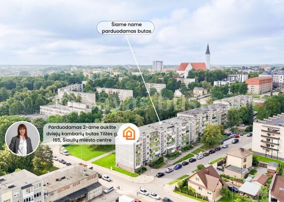 Parduodamas antrame aukšte esantis 2 kambarių butas Tilžės g. 165, Šiauliuose