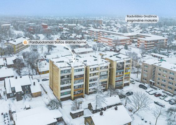 Parduodamas erdvus 1 kambario butas Radviliškyje, J. Jaramino g.