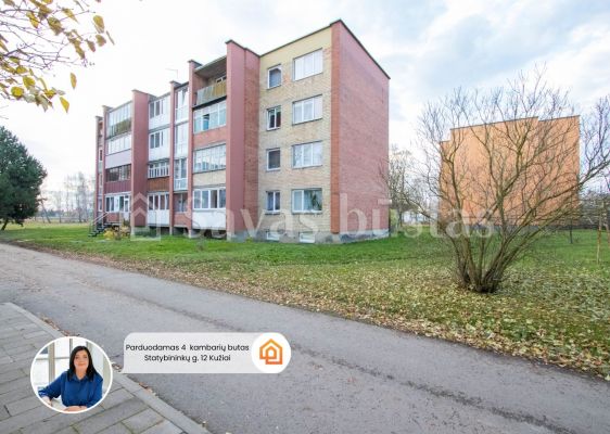 Parduodamas erdvus 4 kambarių butas Kužiuose, Statybininkų g. 12, &Scaron;iaulių r.