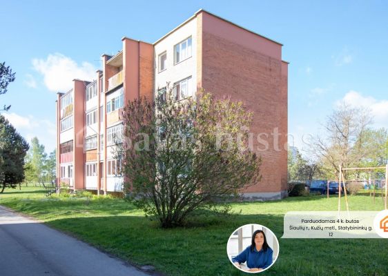 Parduodamas erdvus 4 kambarių butas Kužiuose, Statybininkų g. 12, &Scaron;iaulių r.