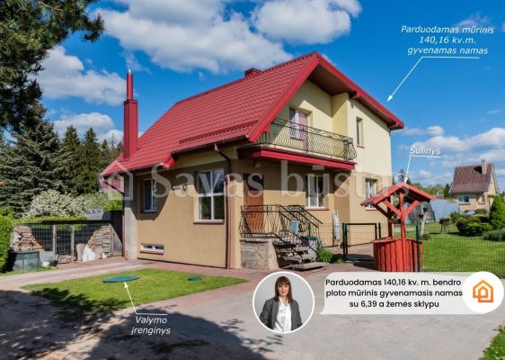 Parduodamas erdvus mūrinis gyvenamasis namas prie Bubių tvenkinio, Šiaulių r., Jakštaičių k., Saulėtekio g.10
