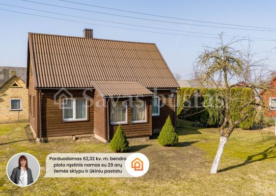 Parduodamas rąstinis gyvenamasis namas su 29 arų sklypu, Kelmės r. Kražių mstl., S.Dariaus ir S.Girėno g. 7