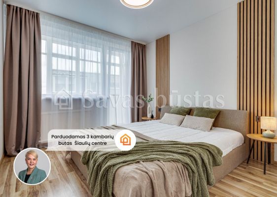 Parduodamas jaukus 3 kambarių butas miesto centre Šiauliuose, Dubijos g. 31.