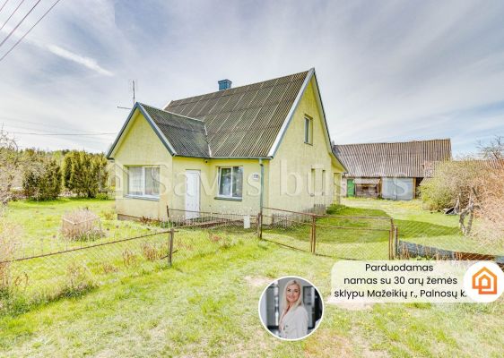 Parduodamas mūrinis, ap&scaron;iltintas namas su 30 arų žemės sklypu Mažeikių r., Palnosų k.