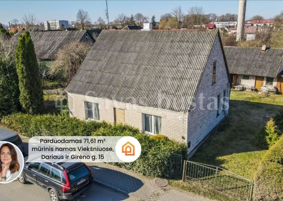 Parduodamas mūrinis gyvenamasis namas Dariaus ir Girėno g., Viek&scaron;niuose, Mažeikių r., su 17 arų žemės sklypu.