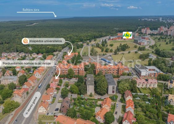 Parduodamas namas Klaipėdoje - gyvenamasis mūrinis namas su garažu ir 4,87 a sklypu pačiame Klaipėdos centre H. Manto g. 82A!