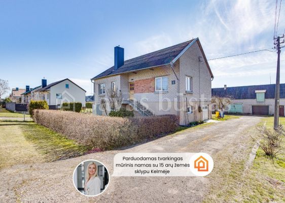 Parduodamas mūrinis namas su 15 arų žemės sklypu Kelmėje, Vakaro g.
