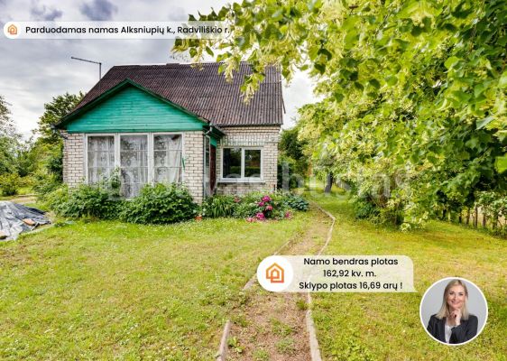 Parduodamas mūrinis namas su 16,69 arų žemės sklypu Alksniupių k., Radviliškio r.
