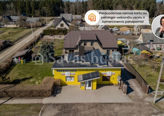 Parduodamas renovuotas gyvenamasis namas su komercinėmis patalpomis Laisvės g. 14, Drąsučiai, &Scaron;iaulių r.