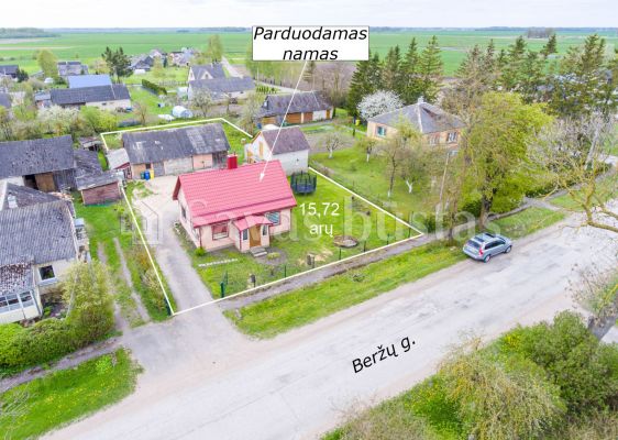 Parduodamas rąstinis namas su 15,72 arų žemės sklypu Beržų g., Bučiūnų k., Joniškio r.