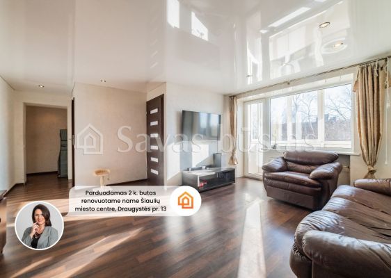 Parduodamas renovuotame name 2 kambarių butas Draugystės pr. 13, &Scaron;iauliuose