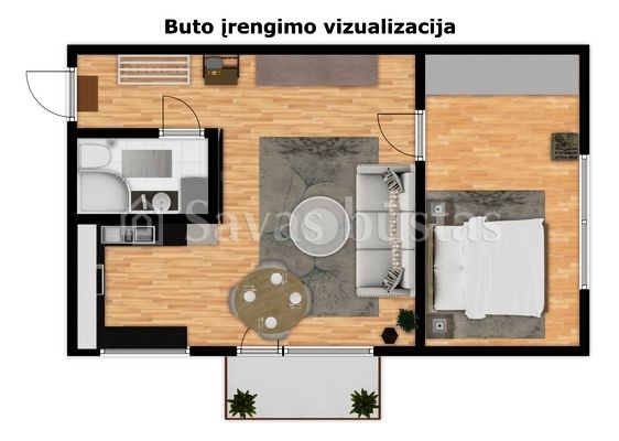 Parduodamas šiltas ir jaukus 2 kambarių butas Ežero g. 3, Šiauliuose