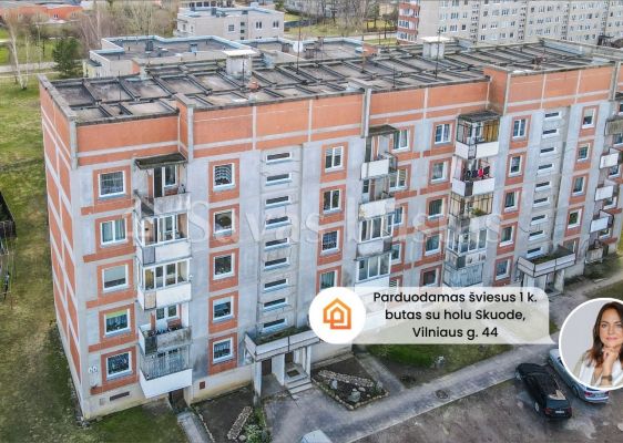 Parduodamas &scaron;viesus ir tvarkingas 1 kambario butas su holu Vilniaus g. 44, Skuode