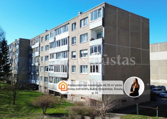 Parduodamas tvarkingas 46,78 m&sup2; ploto, 2 kambarių butas pietinėje Klaipėdos miesto dalyje, &Scaron;iaulių g.-3A