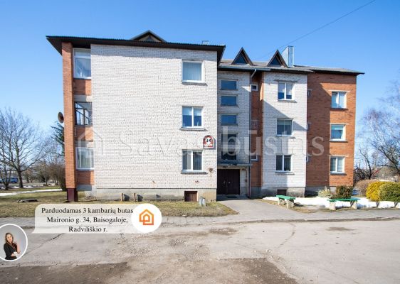 Parduodamas tvarkingas, &scaron;viesus ir labai &scaron;iltas 3 kambarių butas Maironio g. 34, Baisogaloje, Radvili&scaron;kio r.