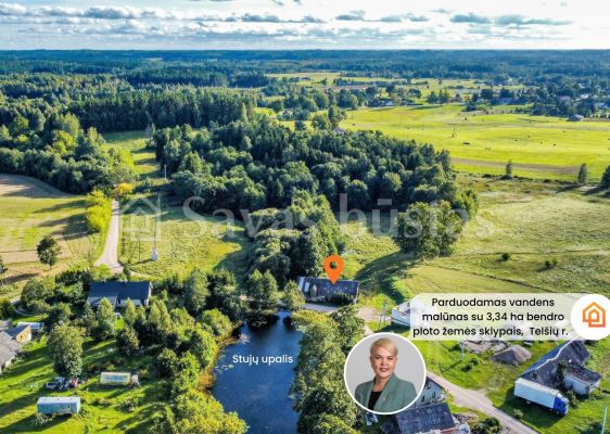 Parduodamas vandens malūnas su 3,34 ha bendro ploto sklypais Tel&scaron;ių r., Kuodžių k.