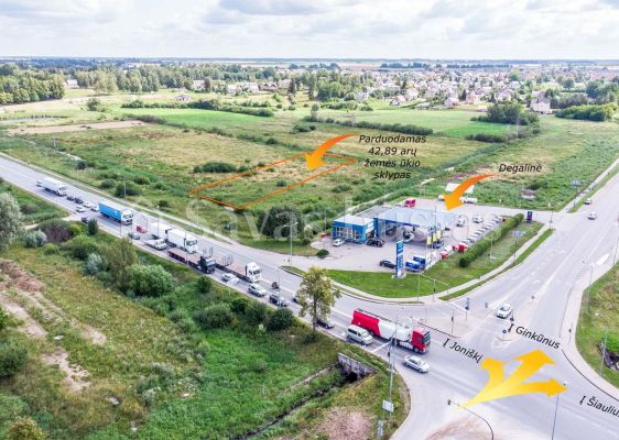 Žemės ūkio paskirties, kurį galima keisti į komercinės paskirties sklypas, Ginkūnuose, Šiaulių mieste