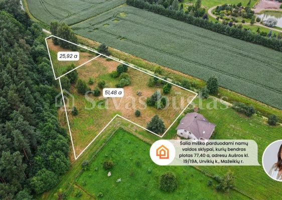 Parduodami 77,40 arų namų valdos sklypai Urvikiuose, Mažeikių rajone šalia miško