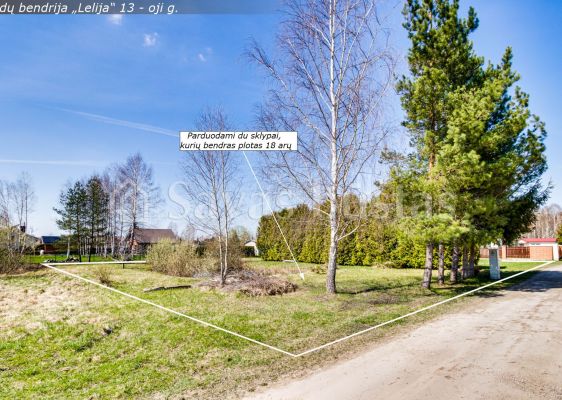 Parduodami du greta esantys sklypai, kurių bendras plotas 18 arų Lelijos sodų 13 – oji g., Šiauliuose