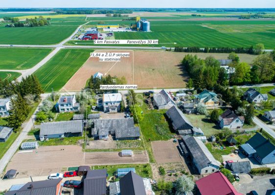 Šalia „via Baltica“ kelio, parduodamas gyvenamasis mūrinis namas su 16,44 arų ir 71,84 arų Ž.Ū.P skypais, Pasvalio r.,Talačkonių k., Ąžuolų g.