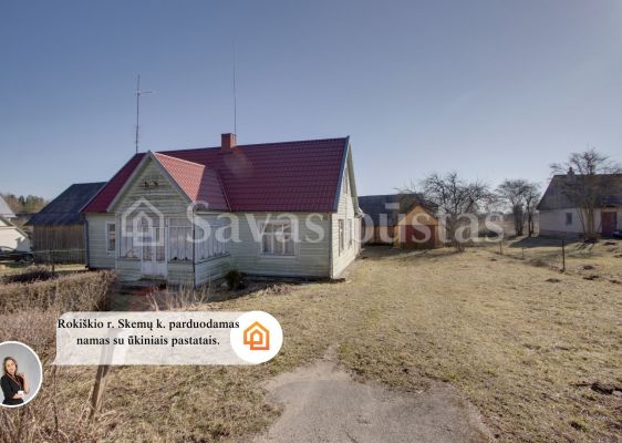 Skemų k. Rokiškio g., Rokiškio r. parduodamas vieno aukšto namas