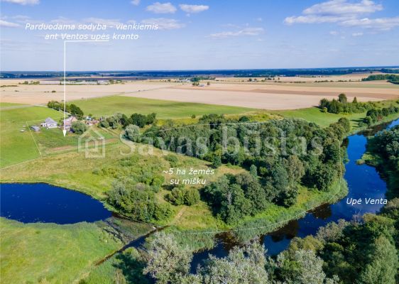 Su Ventos upės pakrante parduodama unikali sodyba su ~5 ha žemės ūkio paskirties sklypu su mišku Šiaulių r., Papalskių k.9