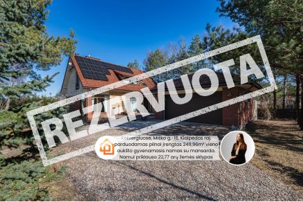 Parduodamas pilnai įrengtas 249,96 m&sup2; namas su mansarda Ketvergiuose, Mi&scaron;ko g.-16, Klaipėdos raj.  Namui priklauso erdvus 22,77 arų žemės sklypas