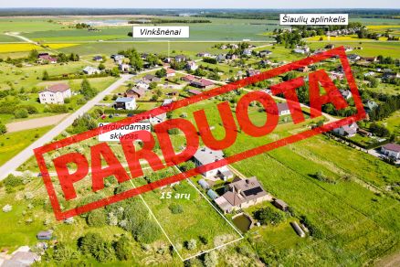 Parduodamas 15 arų namų valdos sklypas Alyvų g., Vinkšnėnų k., Šiaulių r.
