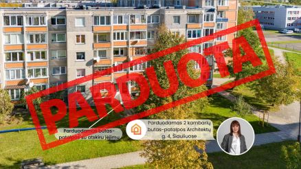 Parduodamas 2 kambarių butas arba patalpos su atskiru įėjimu Architektų g. 4, Šiauliai