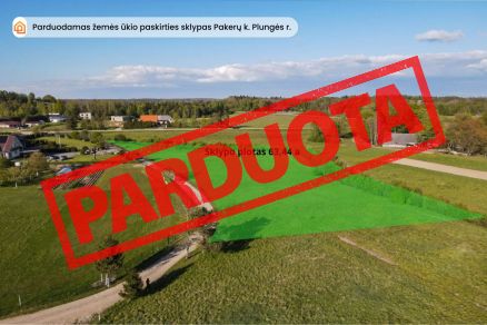 Parduodamas 63,44 a žemės ūkio paskirties sklypas Pakerų k., Plungės r. sav.