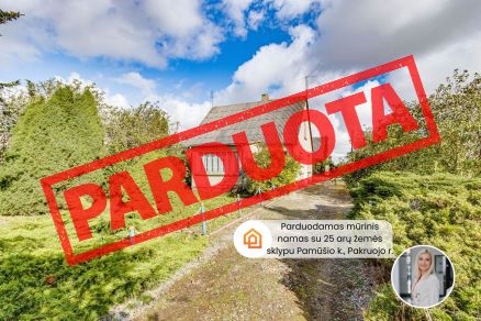 Parduodamas mūrinis namas su 25 arų žemės sklypu Pakruojo r., Pamū&scaron;io k.