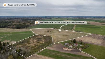 Parduodamas 8,7247 ha žemės ūkio paskirties sklypas Amalių k., &Scaron;iaulių r.