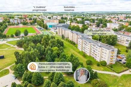 Parduodamas 2 kambarių butas 2 - ame auk&scaron;te, Radvili&scaron;kyje, V. Kudirkos g.