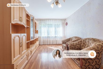 Parduodamas 2 kambarių butas su balkonu 1-jame aukšte, Žardininkų g. 21, Klaipėdoje